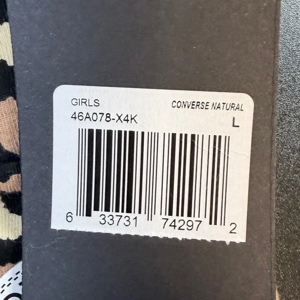 Converse Girls Leopard Star Print Leggings Natural Tan Black L 12-13Y NWT J9